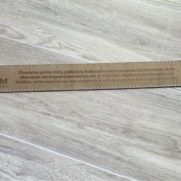 VTG BRIGHTON / Museum Collection Cream Leather Crop Embossed Belt Size M - Picture 4 of 14
